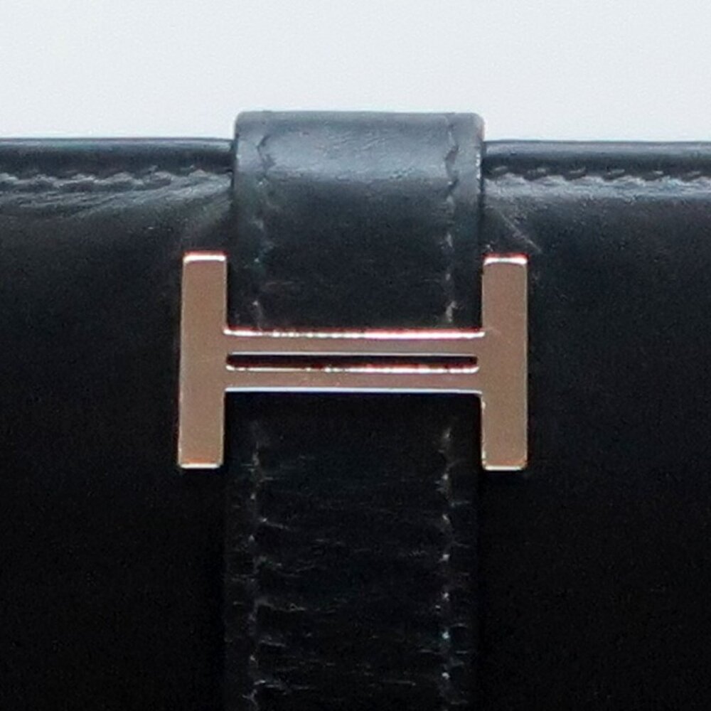Hermès Béarn Black Leather H Buckle Long Wallet Bifold Luxury French Designer - Picture 11 of 15
